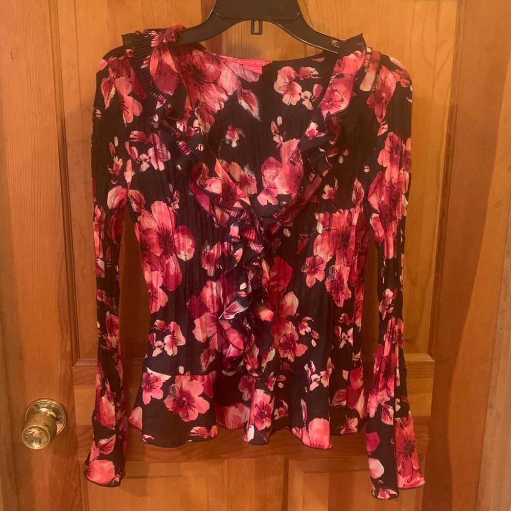 Ruffled, Romantic Blouse with Trumpet Sleeves